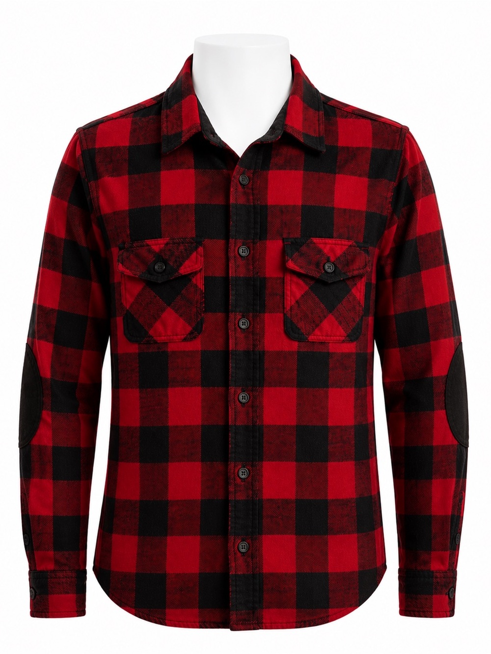 Size M Roots Canada Men’s Buffalo Plaid Flannel Shirt Elbow Patch Lumberjack‎